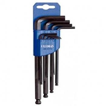 Conjunto de 9 Llaves Allen Acodadas con Punta Bola, Rango 1.5-10mm, Modelo 48-9-H Irimo