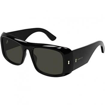 Gucci GG1080S 001 Rectangular Sunglasses with Black Plastic Frame