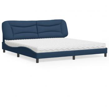 Cama solar con colchón tela azul 200x200 cm