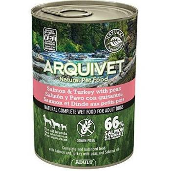 Arquivet Comida Húmeda para Perros Adultos, Salmon y Pavo 460 g