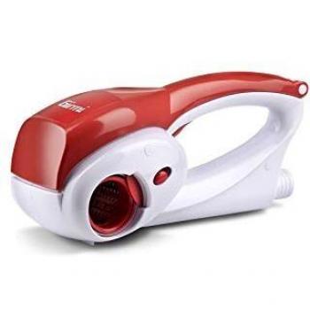 Grattugia eléctrica Girmi GT02 recargable con 2 rodillos de acero inoxidable, roja y blanca