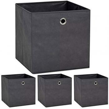 vidaXL Storage Boxes 4 pcs Non-woven Fabric 32x32x32 cm Grey