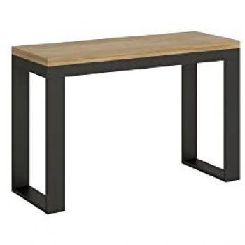 Mesa abatible Tecno Double Roble Natural 120x45/90 cm con estructura antracita