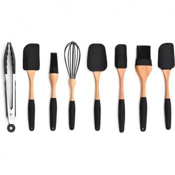 Juego de Utensilios de Cocina para Hornear de Silicona: Espátula, Cepillo, Servidor de Pasta, Guantes y Batidor de Huevos