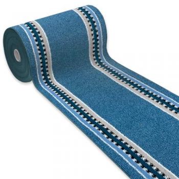 Alfombra de Cocina Antideslizante 57x360 cm 100% Made in Italy Lavable Color Azul con Bordes Decorativos