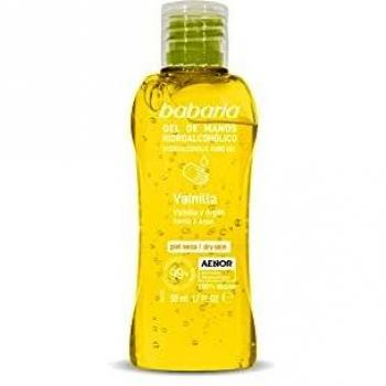 Babaria Gel de Manos Hidroalcohólico con Aroma a Vainilla, 70% Alcohol, para Pieles Secas, 50ml