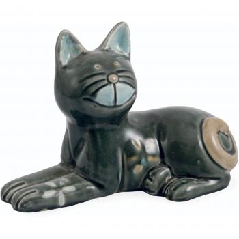 Villa d'Este gato de la fantasía decorativa, cerámica, Negro