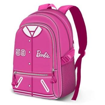 Mochila Varsity Barbie 44cm Adaptable Karactermania - Tamaño 44x31x18cm, Color Rosa, Capacidad 24 L