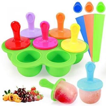Fostoy Molde para Helados,Mini Molde de Silicona para Paletas de Helado,Reutilizable Fabricantes de Paletas Heladas Almacenamiento de Alimentos para Bebés