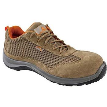 Zapato de seguridad Delta Plus Asti, malla de serraje S1P, puntera y plantilla no metálica, varios colores disponibles, tallas 36-48, color beige, talla 42