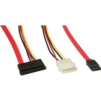 Cable SATA de Datos y Alimentación 50 + 15 cm Rojo