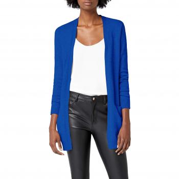 Vila Clothes Viril L/s Open Knit Cardigan-Noos, Chaqueta Punto para Mujer, Azul