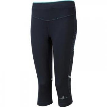Ronhill RH-002012RH-00196-10 Ladies Aspiration Black Peppermint Stretch Capri Tights - Size UK 10