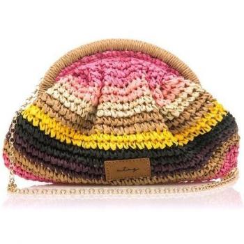 Mustang Salay Multicolor Bolso de Mano para Mujer con Cierre de Cremallera y Asa de Cadena en Rafia