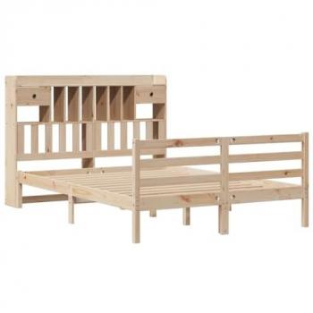 Cama con estantería sin colchón 160x200 cm Madera Maciza de Pino