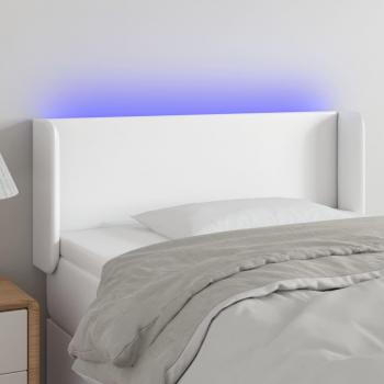 Cabecero con LED cuero sintético blanco 93x16x78/88 cm vidaXL - Blanco