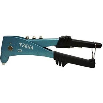 Remachadora manual de aluminio Tekna BA 48 con capacidad para remaches de 2,4 a 4 mm y cuatro cabezales