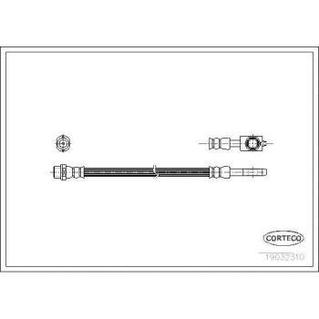 Latiguillo de freno CORTECO 19032310 - manguera flexible para el sistema de frenos, fabricada en materiales resistentes a la presión y a la corrosión, cumple con las normativas de seguridad y calidad, diseño