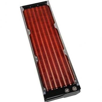 Radiador de refrigeración líquida Aqua Computer Airplex 420 mm con aletas de cobre y sistema modular, paneles laterales de acero inoxidable
