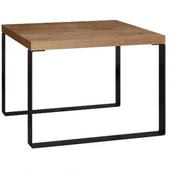 Mesa de centro angular Germantown 109, aglomerado laminado negro, 60 x 60 x 44 cm