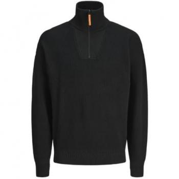 Jack & Jones Outdoor Half Zip High Neck Sweater for Men in Black (Size M)