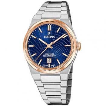 Reloj de Hombre Festina Swiss Made F20065/2 Azul Acero Inoxidable 316L