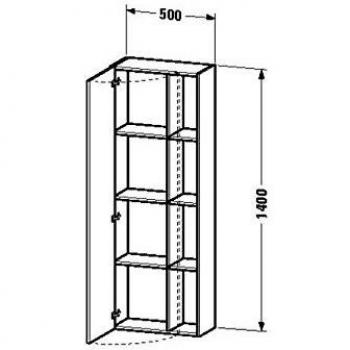 Duravit Hochschrank DuraStyle 240x500x1400mm, kast.dunkel/basalt matt, DS1238R5343