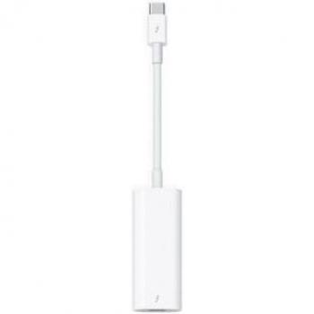 Adaptador Thunderbolt 3 (USB-C) a Thunderbolt 2 de Apple, compatible con dispositivos Thunderbolt y USB-C, permite la conexión de periféricos Thunderbolt 2 a computadoras con puertos USB-C/Thunderbolt