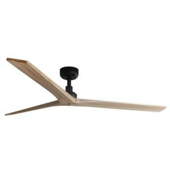 Ventilador de techo sin luz negro y roble DC Klim Ø1500mm 34282 Faro