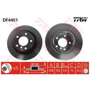 TRW DF4451 Rotores de Discos de Frenos