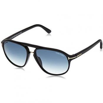 Tom Ford FT0447 Jacob 01P Shiny Black Green Gradient Unisex Sunglasses, Size: 60 MM