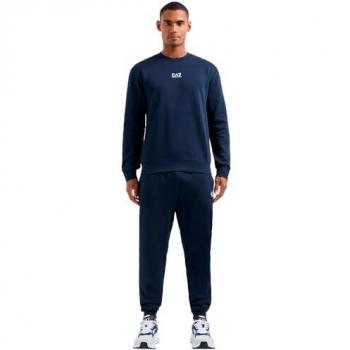 Chándal EA7 Core Identity de mezcla de algodón para hombre - XL, color marino, estilo casual y deportivo, multideporte