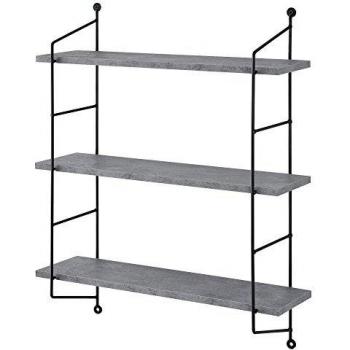 Estantería de Pared Ösel con 3 Estantes de Acero Efecto Hormigón 48 x 15 cm