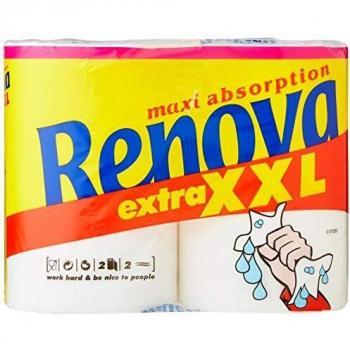 Renova Rollos de Cocina Maxi Absorption Extra XXL, 2 rollos Tamaño XXL estándar, Papel Certificado FSC