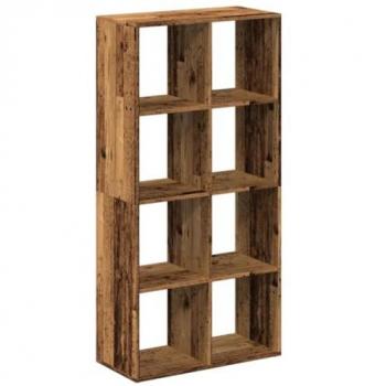Librería divisor de madera ingeniería envejecida 69,5x29x137,5 cm en color marrón