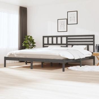 Cama de pino gris 200x200 cm