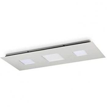 Plafón Relax Metal, aluminio blanco, 1 bombilla, dimensiones 4cm, luz cálida 3000K, diseño moderno empotrable