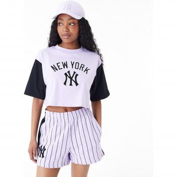 Camiseta New Era MLB Yankees Crop Top Blanco de Mujer