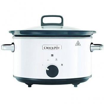 Crockpot Olla de cocción Lenta Manual | Para preparar multitud de Recetas | 3,5 L | Acero Inoxidable, Blanco [CSC030X]