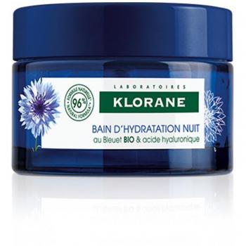 Klorane Crema Hidratante de Noche Bleuet 50ml - Mascarilla hidratante nocturna para el cuidado de la piel, formulada con extracto de flor de aciano, ideal para calmar y suavizar la