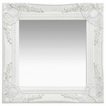 Espejo de Pared Estilo Barroco 40x40 cm para Maquillaje y Decoración del Hogar en Color Blanco, Dorado y Negro