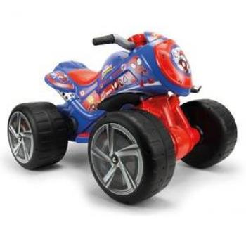 Quad eléctrico Injusa Spidey Flames 6V con diseño de Spiderman, motor de 6V, velocidad máxima de 5 km/h, batería recargable, luces delanteras LED, ruedas resistentes y estabilidad mejorada