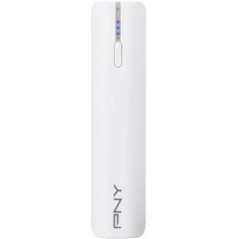 PNY T2200 - Batería externa recargable de 2200 mAh para smartphones, color blanco