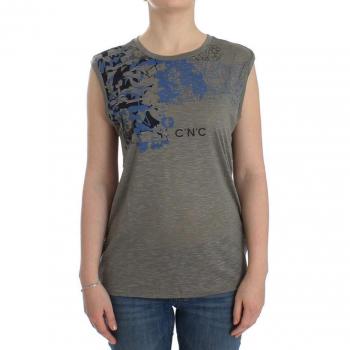 COSTUME NATIONAL C’N’C Print Sleeveless T-Shirt - M, Gray, Female, Size: M