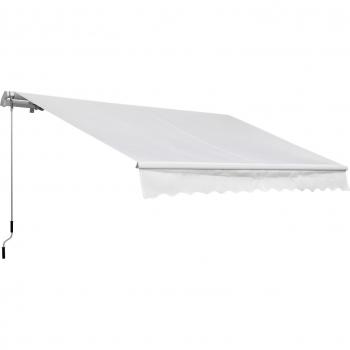 Outsunny Toldo Manual Plegable de Aluminio 3.5x2.5m Blanco