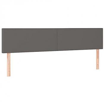 Cabecero con LED cuero sintético gris 160x5x78/88 cm