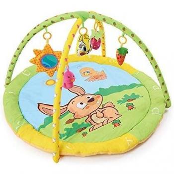 CBJ Jungle Animal Baby Gym.3 en 1 Baby Play Mat Animal Lay & Play Gimnasio Fitness Fitness Mat con 5 Juguetes, Sirena de BB, Timbre, música,radishrabbit