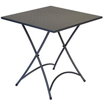 Mesa Plegable de Exterior Orta 70x70 cm con Estructura y Superficie de Acero Antirrustico