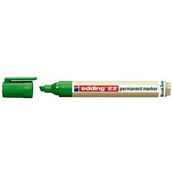 edding Rotulador permanente 22 EcoLine recargable, 1-5 mm, color verde
