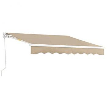 Toldo Articulado Retráctil Manual 350 x 250 cm Beige con Protección UV y Brazo Extraíble